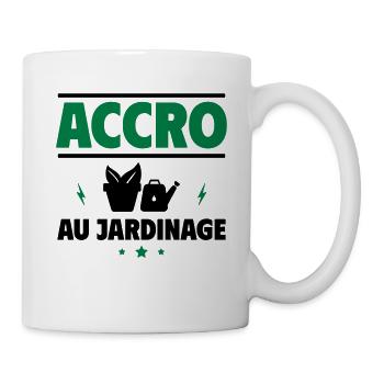 accro au jardinage - Mug blanc - blanc - Droite