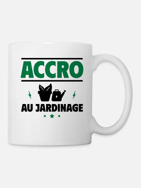 accro au jardinage - Mug blanc - blanc