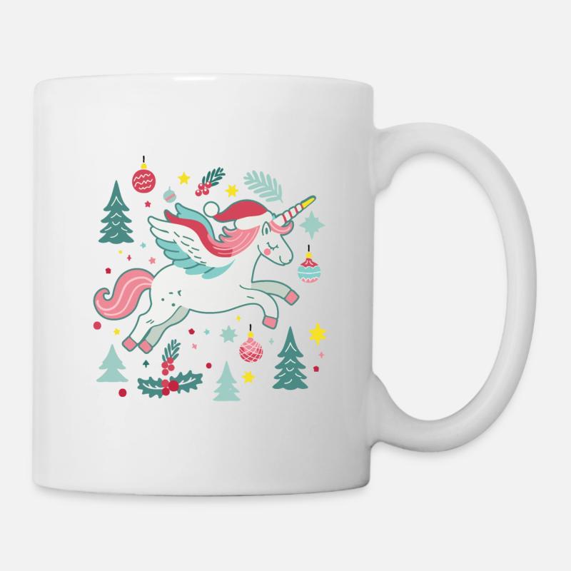 Einhorn Weihnachtsfantasie - Tasse - Weiß