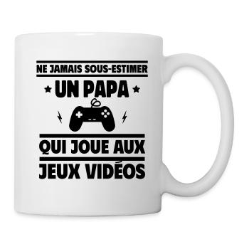 un papa qui joue aux jeux vidéos - Mug blanc - blanc - Droite