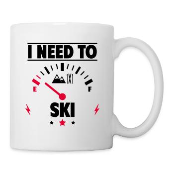 Je dois skier - Mug blanc - blanc - Droite