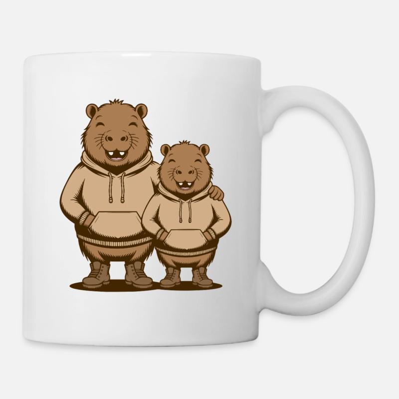 Capybara Paar Wasserschwein - Zwei coole Capybaras - Tasse - Weiß