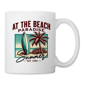 Summer Paradise on the Beach Retro Surf - Mug - white - Right