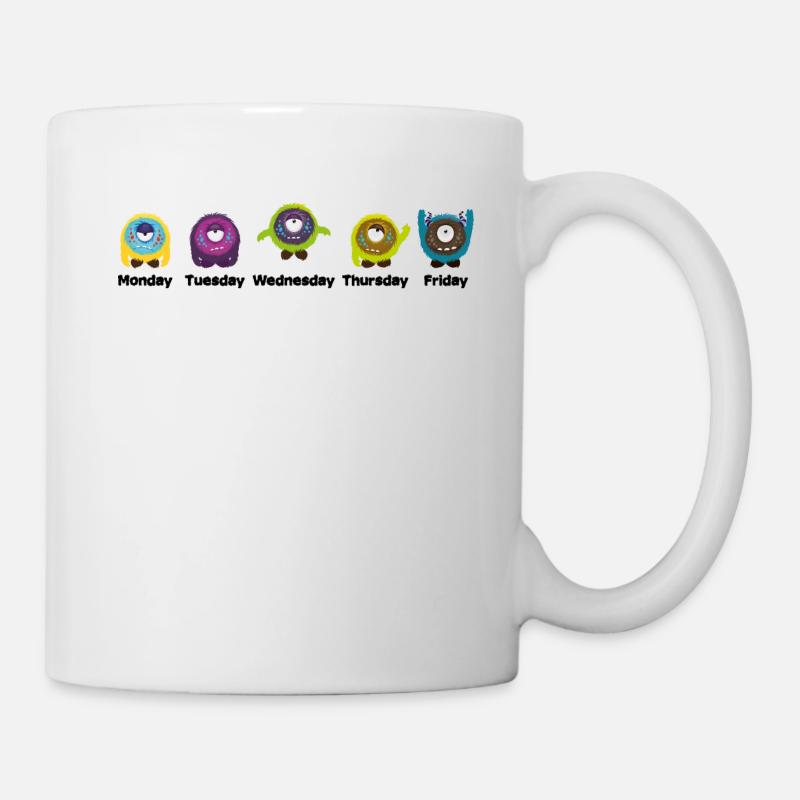 Days of the week Monster - Mug - white