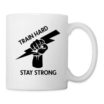train hard - stay strong - Mug - white - Right