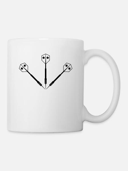Darts Dartpfeil Dartpfeile 2c - Tasse - Weiß