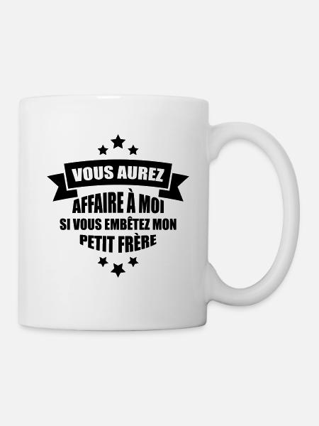 si vous embêtez mon petit frère - Mug blanc - blanc