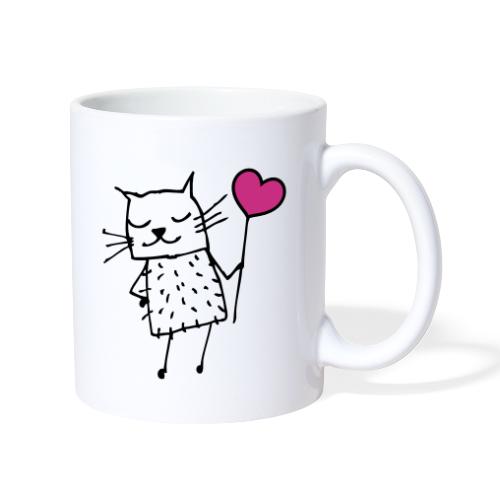 Katze mit Herz: Liebe - Tasse