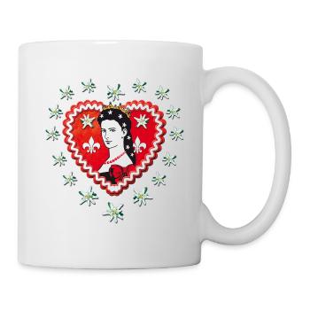 Cœur de pain d’épice belle impératrice Elisabeth Portrait 63 - Mug blanc - blanc - Droite