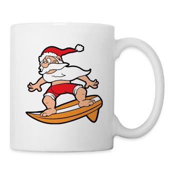 Lustiger Weihnachtsmann Santa Claus Weihnachten - Tasse - Weiß - Rechts