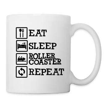 Eat Sleep Roller Coaster Repeat - Tasse - Weiß - Rechts