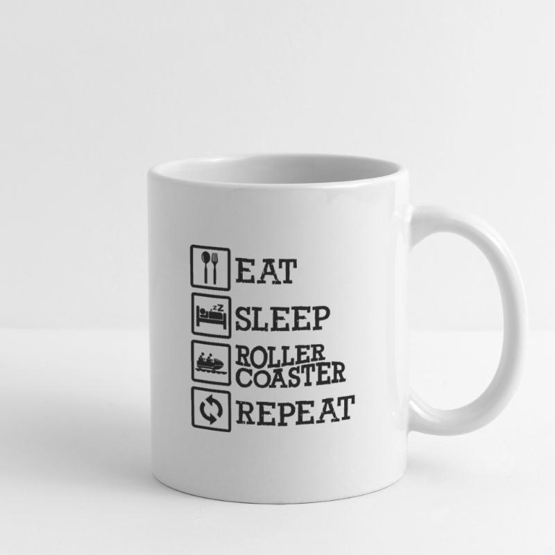 Manger dormir Roller Coaster Repeat Mug blanc