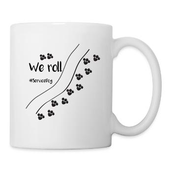 Wir rollen zusammen - Rollstuhl und Diensthund - Tasse - Weiß - Rechts