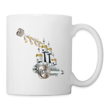 3D Technische Zeichnung Motor Bild - Tasse - Weiß - Rechts