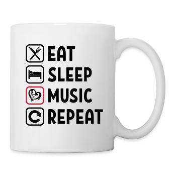 Eat Sleep Music Repeat - Tasse - Weiß - Rechts