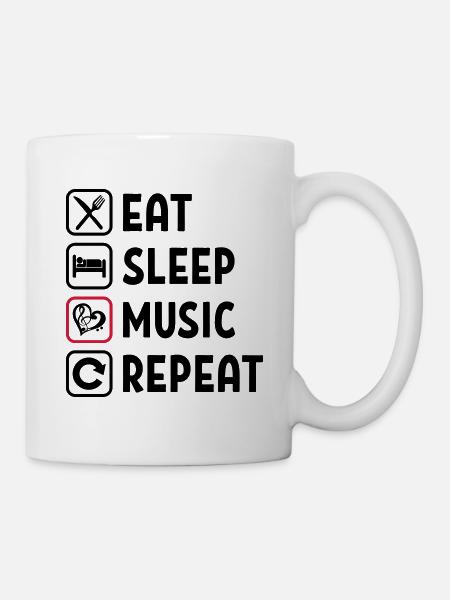 Eat Sleep Music Repeat - Mug - white