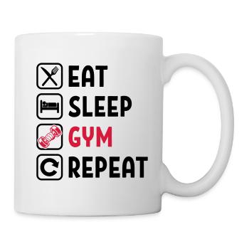 Mangez Sommeil Gym Répétez - Mug blanc - blanc - Droite