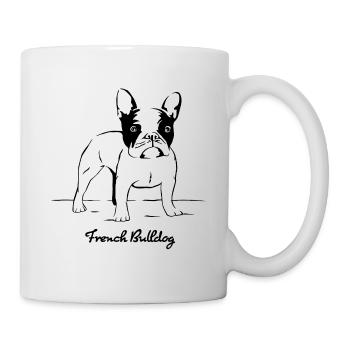 Französische Bulldogge French Bulldog - Tasse - Weiß - Rechts