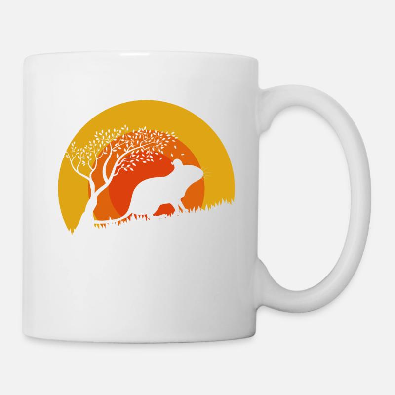 Degu Sunset | Cadeau pour Deguhalter | octodons - Mug blanc - blanc