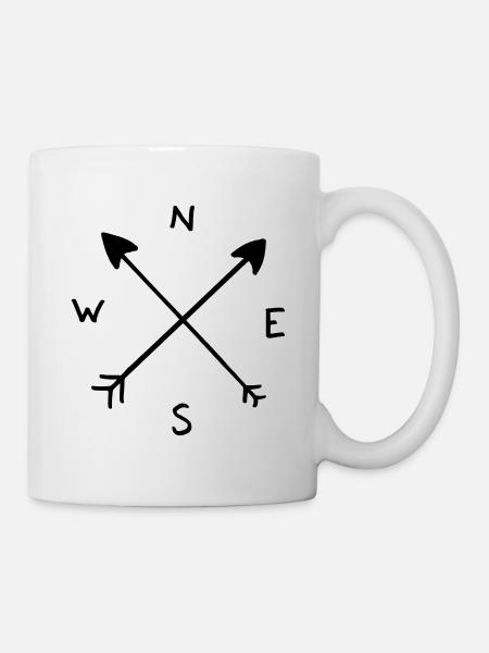 kompass nadel - Tasse - Weiß