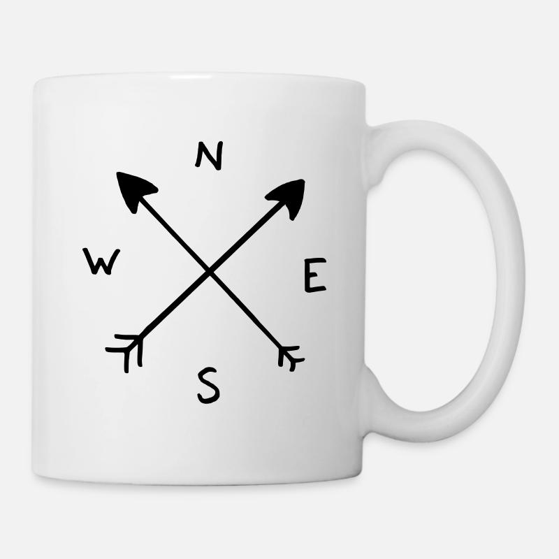 kompass nadel - Tasse - Weiß