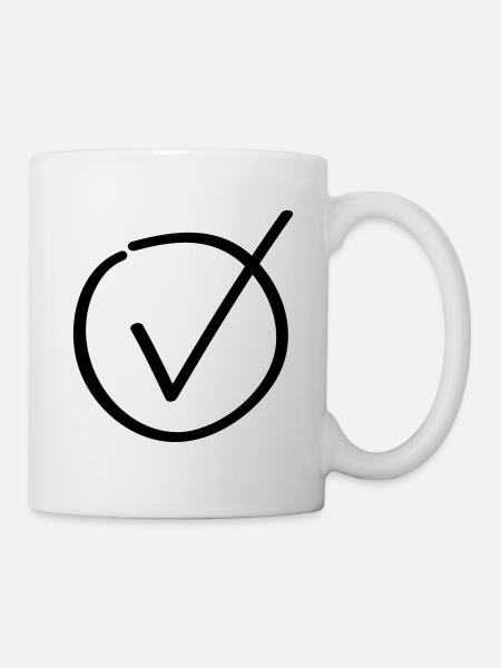 haken symbol icon - Tasse - Weiß