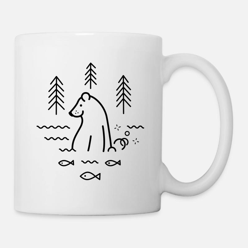 ours qui péte dans l'eau - Mug blanc - blanc