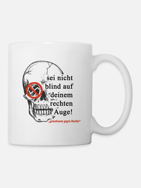"gemeinsam gegen rechts" - Tasse - Weiß