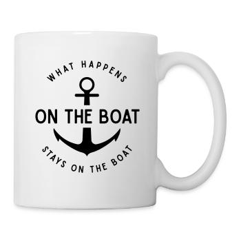 THE FASHION TEE - WHAT HAPENS ON THE BOAT - Tasse - Weiß - Rechts