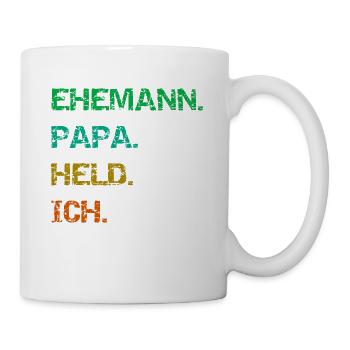 Ehemann Papa Held Ich - Tasse - Weiß - Rechts