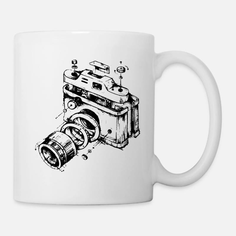 Vintage Kamera - Tasse - Weiß