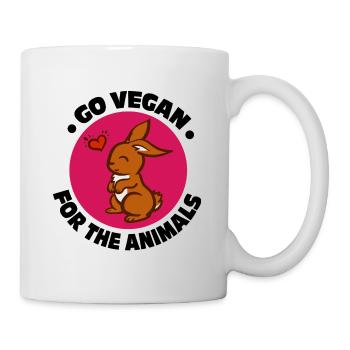 Vegan / Veganerin / For the animals / Girlie - Tasse - Weiß - Rechts