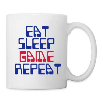 Cool saying Gamer Gamer - Eat Sleep Game Repeat - Mug - white - Right