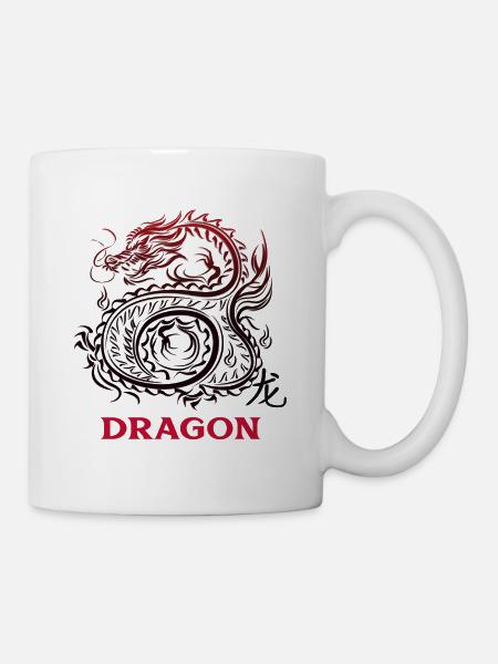 Personalisierte Geschenkmänner des chinesischen Drachenmusters - Tasse - Weiß