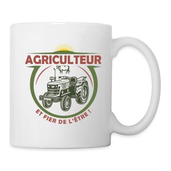 Fier d'être Agriculteur - Mug blanc - blanc - Droite