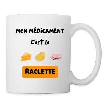 Mon médicament c'est la raclette Nourriture Humour - Mug blanc - blanc - Droite