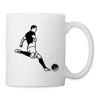 Fussball spieler Silhouette Fussballer - Tasse - Weiß - Rechts