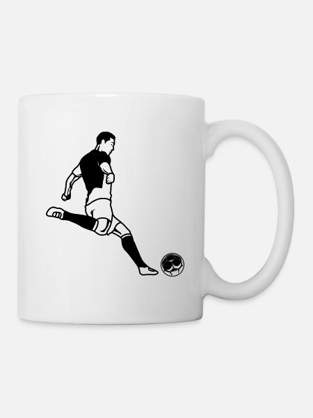 Fussball spieler Silhouette Fussballer - Tasse - Weiß