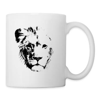 Lion de tête de lion dessin - Mug blanc - blanc - Droite