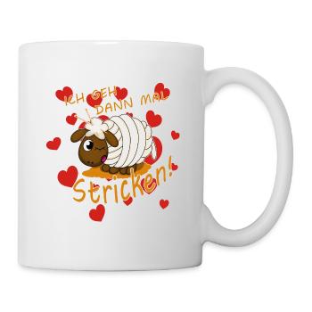 Ich geh dann mal stricken Schaf - Tasse - Weiß - Rechts