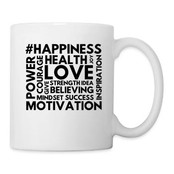 #happiness - Tasse - Weiß - Rechts