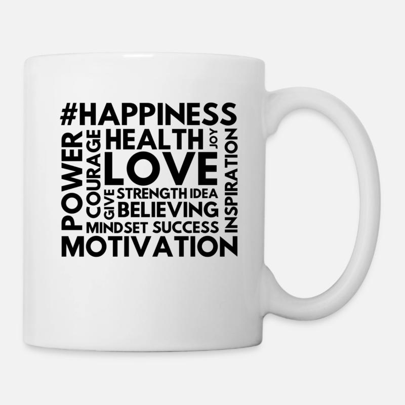 #happiness - Tasse - Weiß