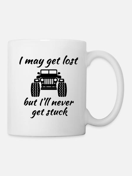 Je peux me perdre, mais je ne serai jamais coincé Jeeps - Mug blanc - blanc