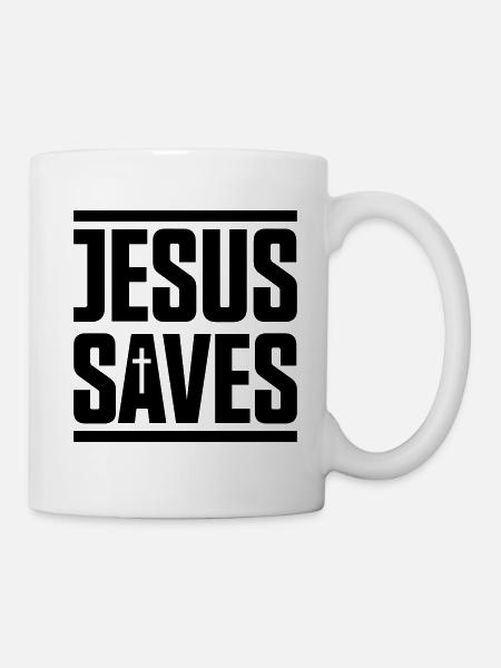 jesus saves - Mug blanc - blanc