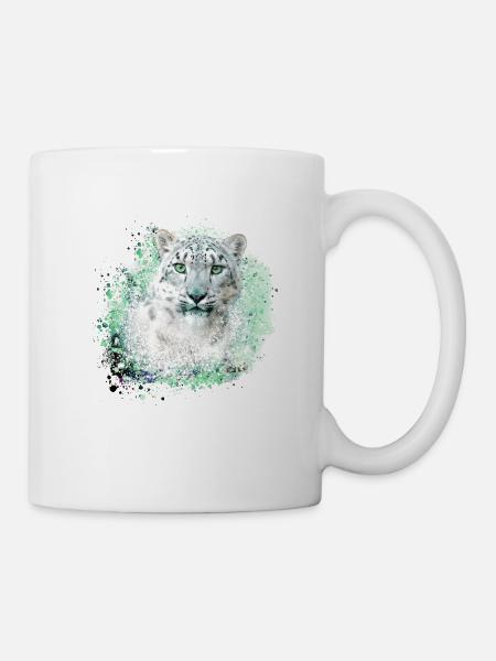 schneeleopard,katze,leopard,graffiti,wildkatze - Tasse - Weiß