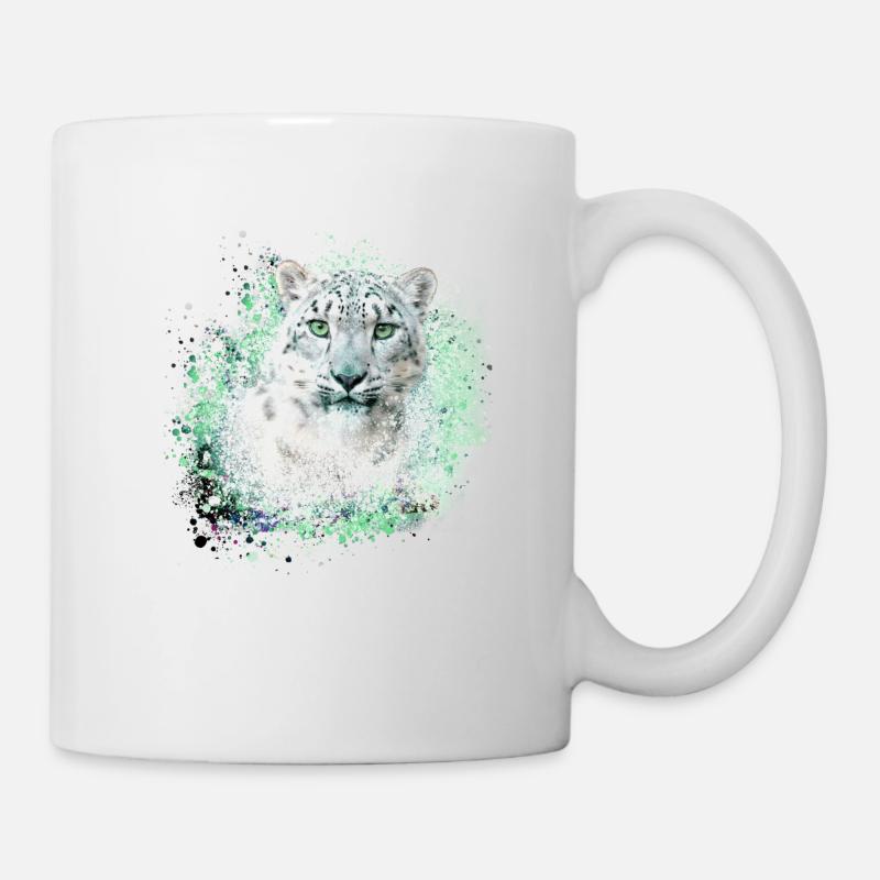 schneeleopard,katze,leopard,graffiti,wildkatze - Tasse - Weiß
