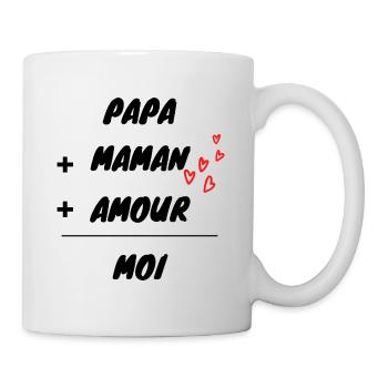 PAPA + MAMAN + AMOUR = MOI cadeau Mignon Enfants - Mug blanc - blanc - Droite