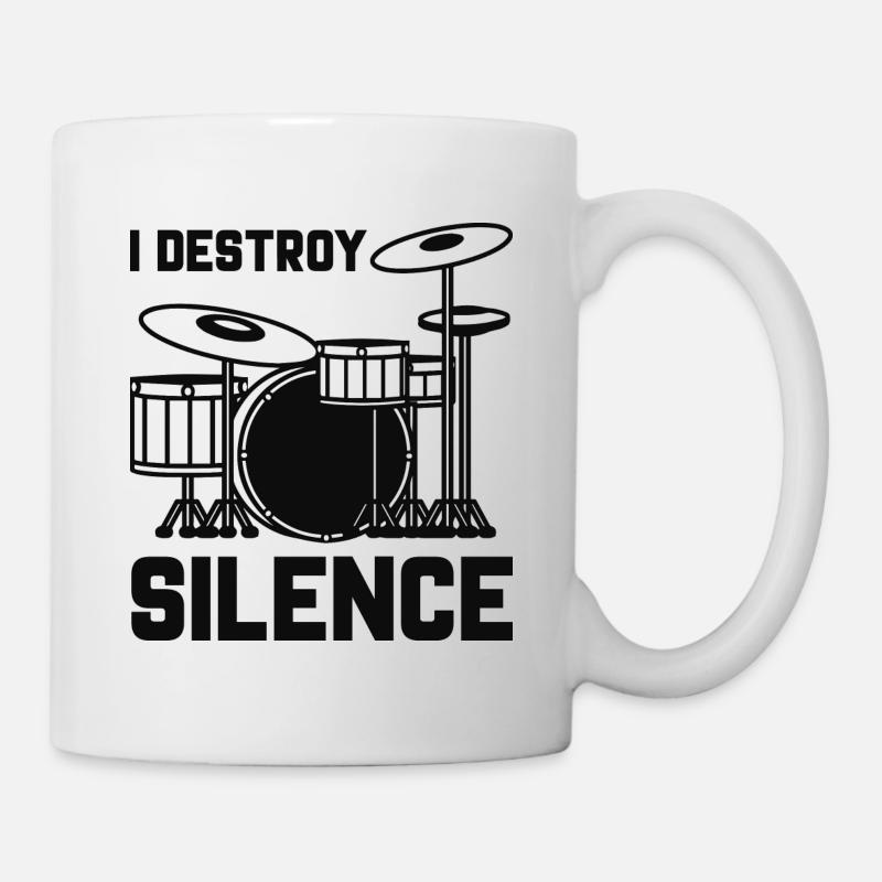 Batteur I Destroy Silence - Mug blanc - blanc