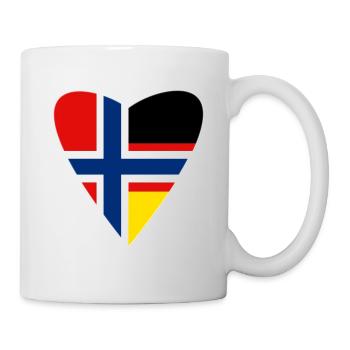 Norvège Norvège Cadeau de cœur germano-norvégien - Mug blanc - blanc - Droite