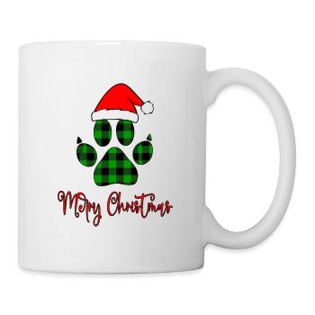 Merry Christmas paws Gift, Paws With santa hat tee - Mug - white - Right